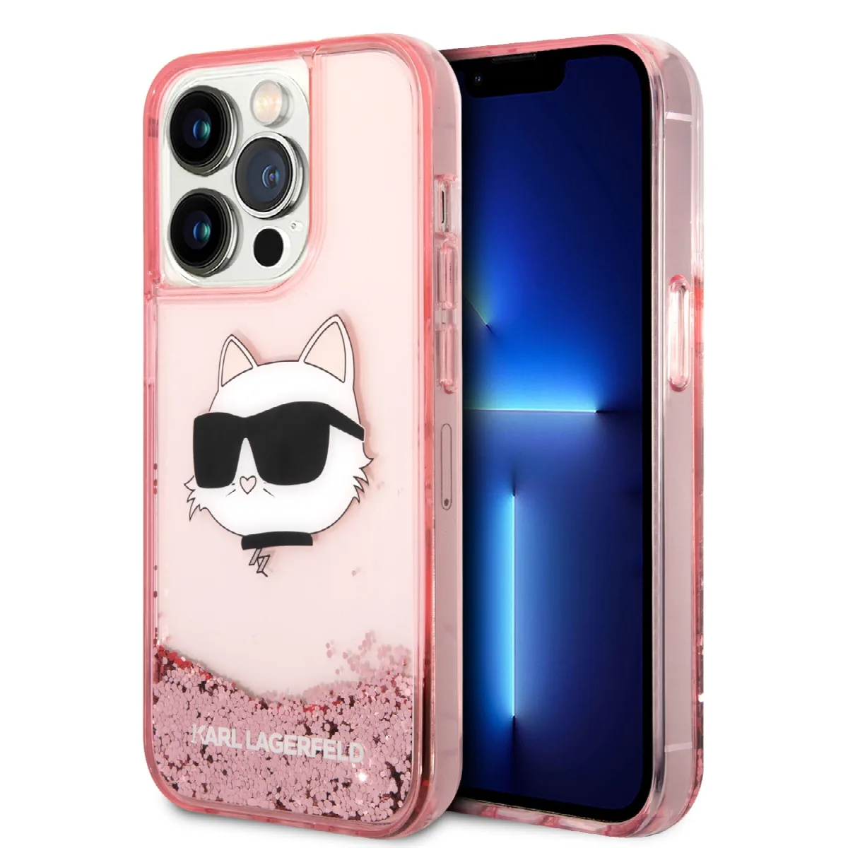 Karl Lagerfeld Choupette's Head NFT Liquid Glitter Case Θήκη προστασίας από σιλικόνη – iPhone 4 Pro Max Ροζ – KLHCP14XLNCHCP