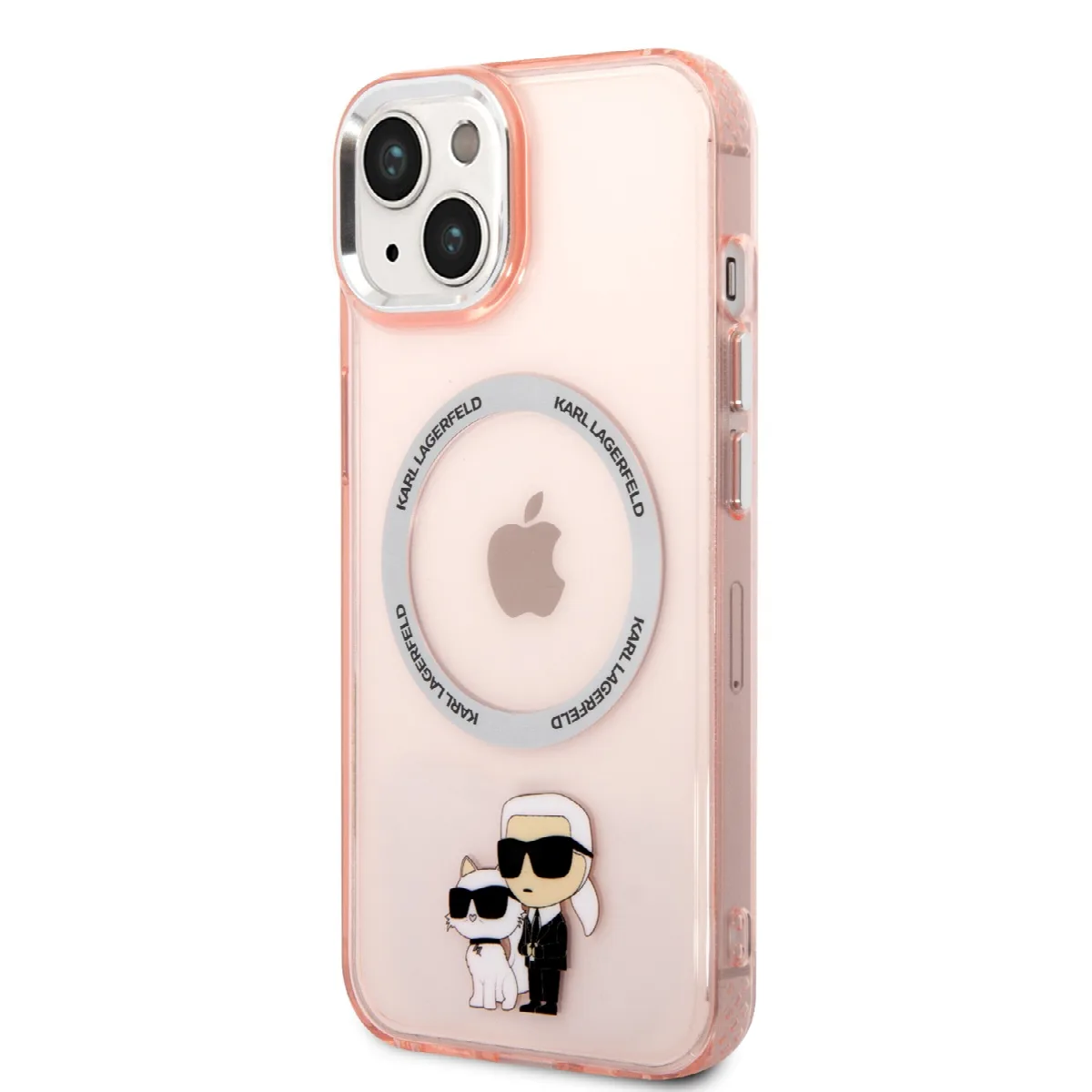 Karl Lagerfeld Magsafe Ringstand Case IML NFT Karl+Choupette Θήκη προστασίας από σκληρό πλαστικό για iPhone 14 Pink – KLHMP14SHN – εικόνα 3