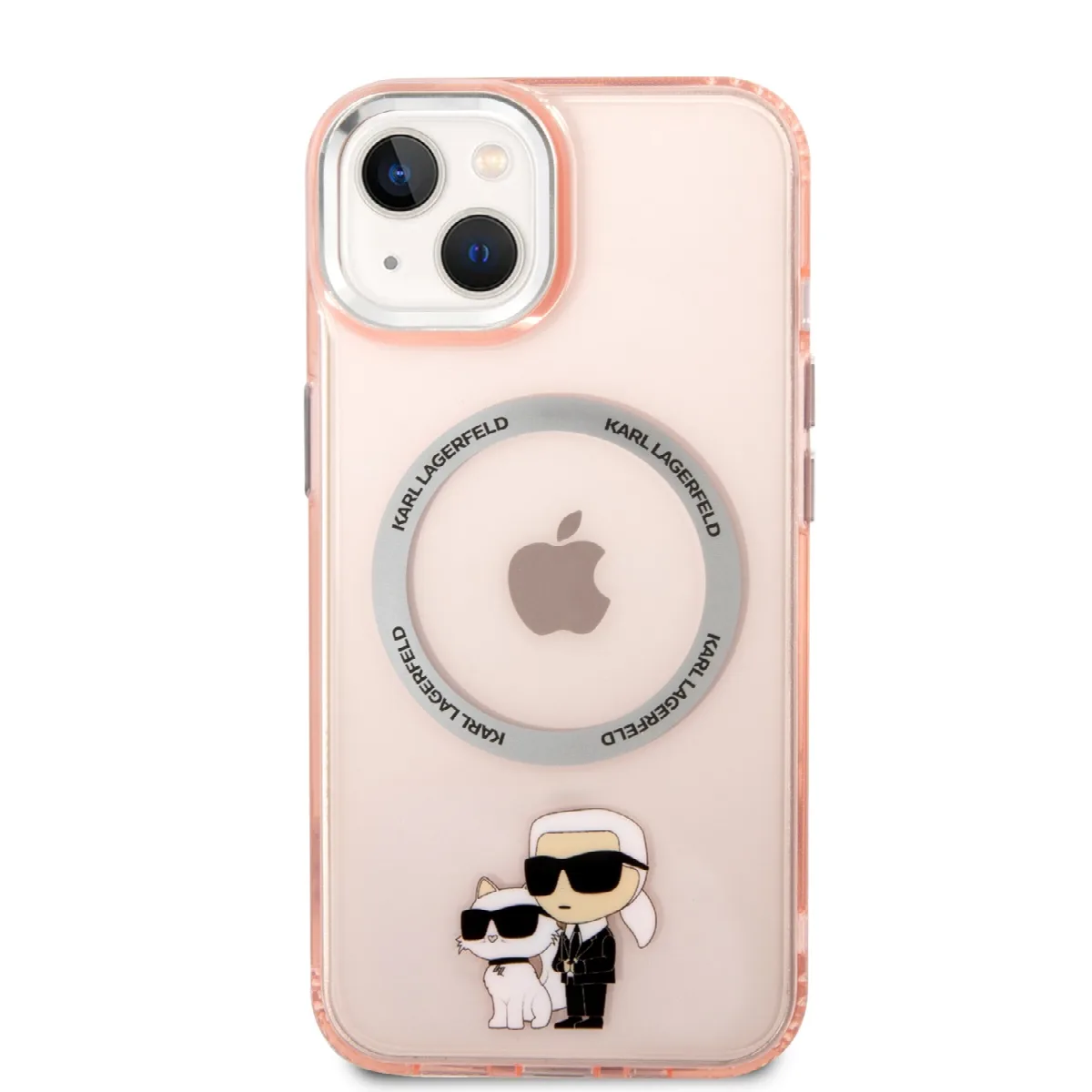 Karl Lagerfeld Magsafe Ringstand Case IML NFT Karl+Choupette Θήκη προστασίας από σκληρό πλαστικό για iPhone 14 Pink – KLHMP14SHN – εικόνα 2