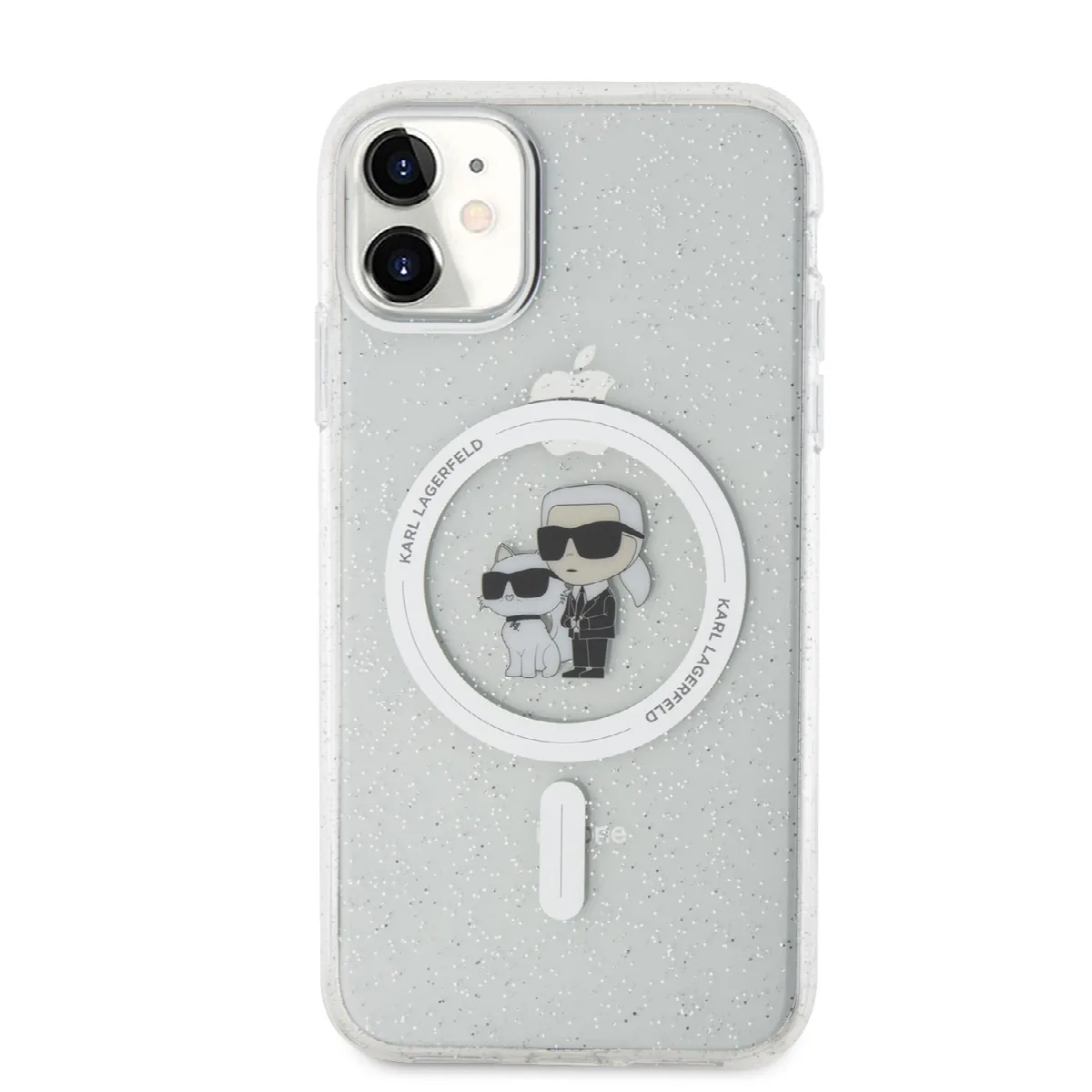 Karl Lagerfeld Magsafe Ringstand Case IML Karl+Choupette Θήκη προστασίας από σκληρό πλαστικό για iPhone 11 Clear – KLHMN61HGKCNO – εικόνα 4