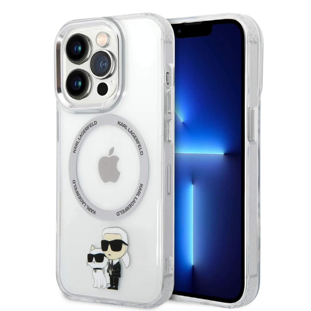 Karl Lagerfeld Magsafe Ringstand Case IML NFT Karl+Choupette Θήκη προστασίας από σκληρό πλαστικό για iPhone 14 Pro Max Clear – K