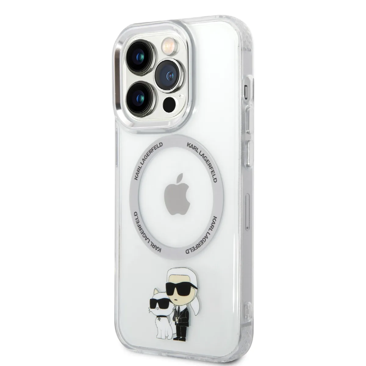 Karl Lagerfeld Magsafe Ringstand Case IML NFT Karl+Choupette Θήκη προστασίας από σκληρό πλαστικό για iPhone 14 Pro Max Clear – K – εικόνα 4