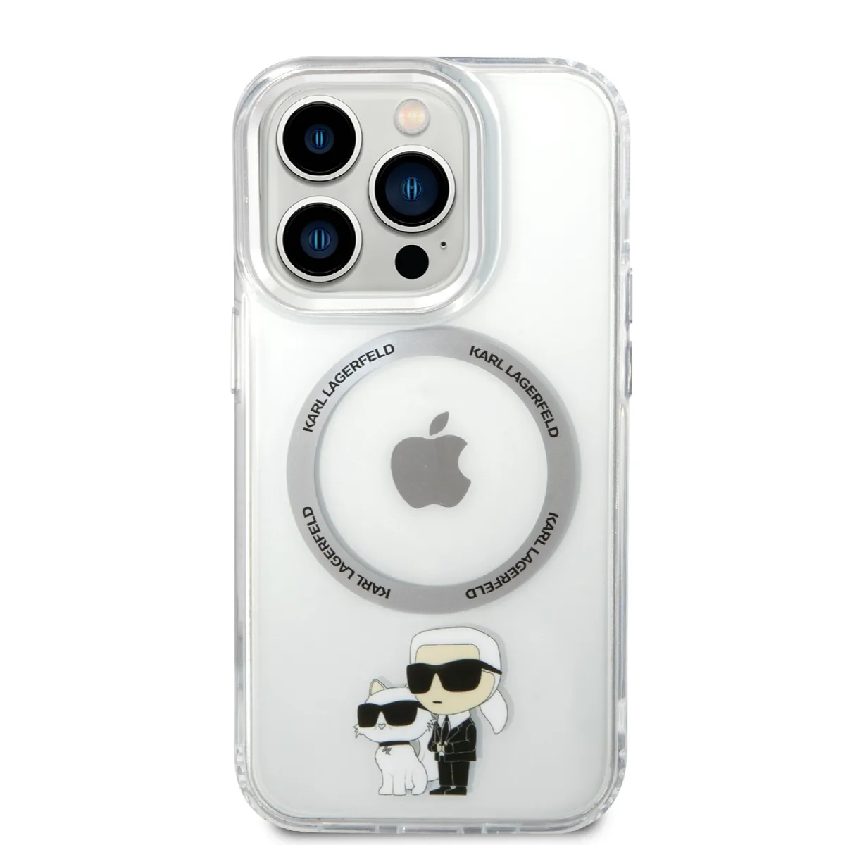 Karl Lagerfeld Magsafe Ringstand Case IML NFT Karl+Choupette Θήκη προστασίας από σκληρό πλαστικό για iPhone 14 Pro Max Clear – K – εικόνα 2