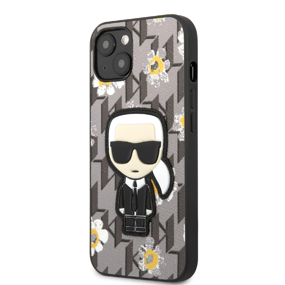 Karl Lagerfeld Flower Mono Ikonik Patch Case Θήκη προστασίας από δερματίνη – iPhone 13 Γκρι – KLHCP13MPMNFIK1 – εικόνα 3