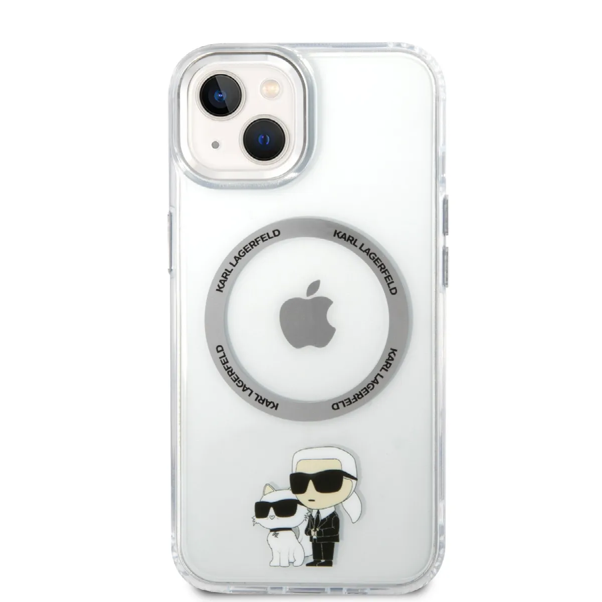 Karl Lagerfeld Magsafe Ringstand Case IML NFT Karl+Choupette Θήκη προστασίας από σκληρό πλαστικό για iPhone 14 Plus Clear – KLHM – εικόνα 2