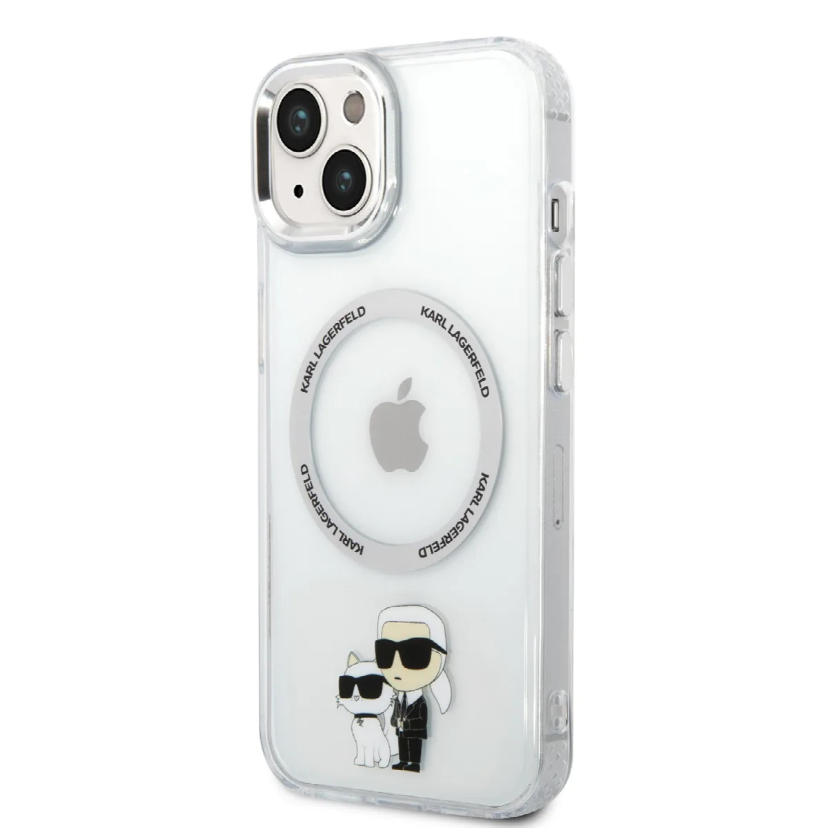 Karl Lagerfeld Magsafe Ringstand Case IML NFT Karl+Choupette Θήκη προστασίας από σκληρό πλαστικό για iPhone 14 Plus Clear – KLHM – εικόνα 4