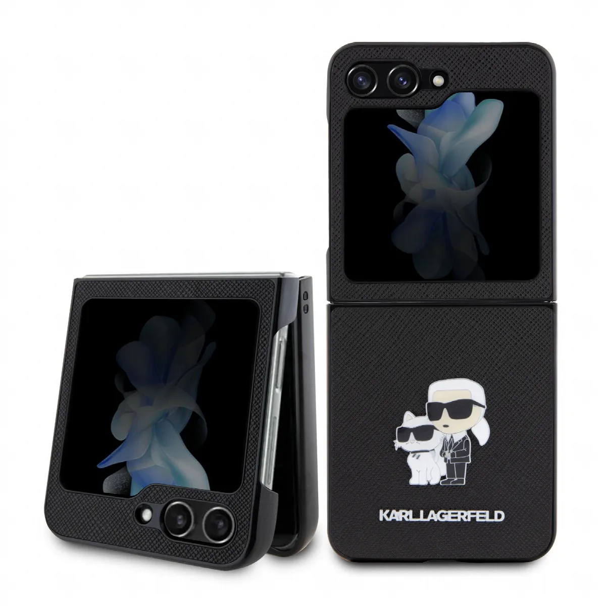 Karl Lagerfeld Karl + Choupette Metal Pin Saffiano Case Θήκη προστασίας από δερματίνη – Galaxy Z Flip 5 Black – KLHCZF5SAKCNPK