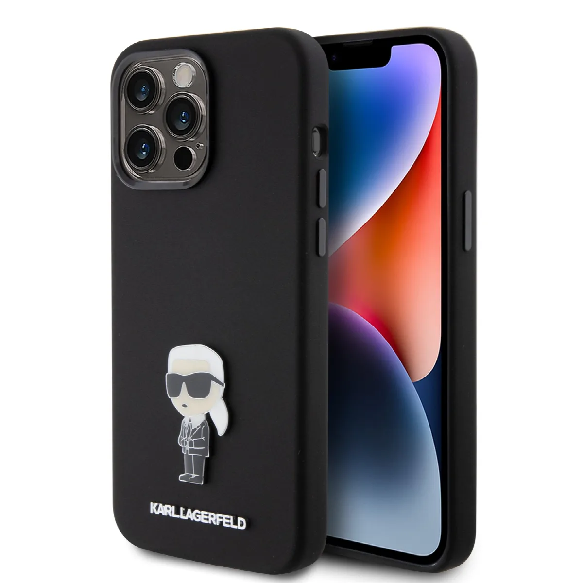 Karl Lagerfeld Ikonik Metal Pin Hard Case Θήκη προστασίας από σιλικόνη – iPhone 15 Pro Max Black – KLHCP15XSMHKNPK