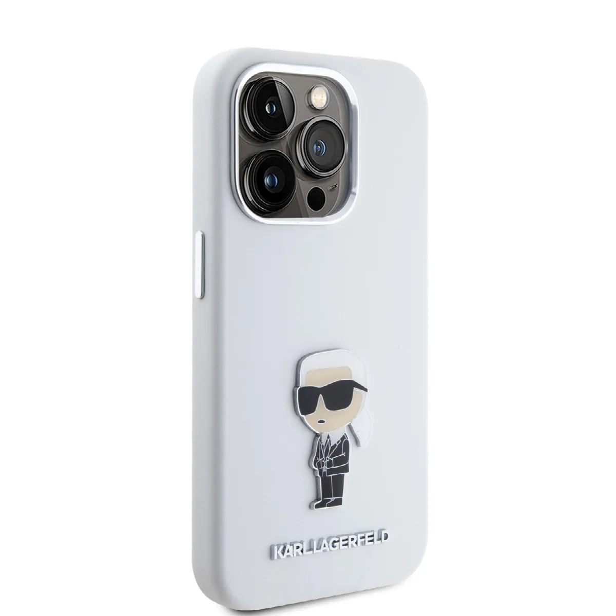 Karl Lagerfeld Ikonik Metal Pin Hard Case Θήκη προστασίας από σιλικόνη – iPhone 15 Pro White – KLHCP15LSMHKNPH – εικόνα 2