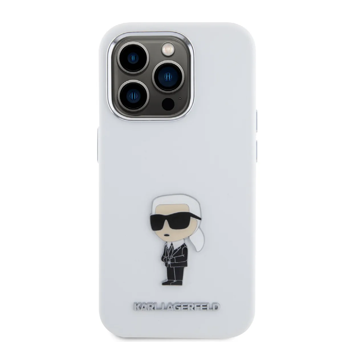 Karl Lagerfeld Ikonik Metal Pin Hard Case Θήκη προστασίας από σιλικόνη – iPhone 15 Pro White – KLHCP15LSMHKNPH – εικόνα 4