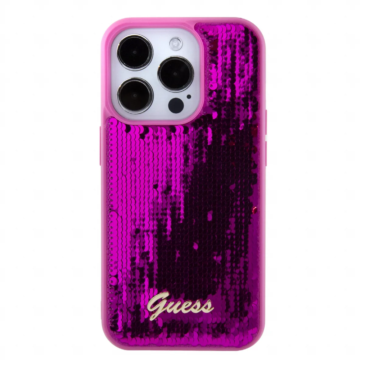 Guess Sequin Script Metal Hard Case Apple iPhone 15 Pro Fuchsia – εικόνα 4