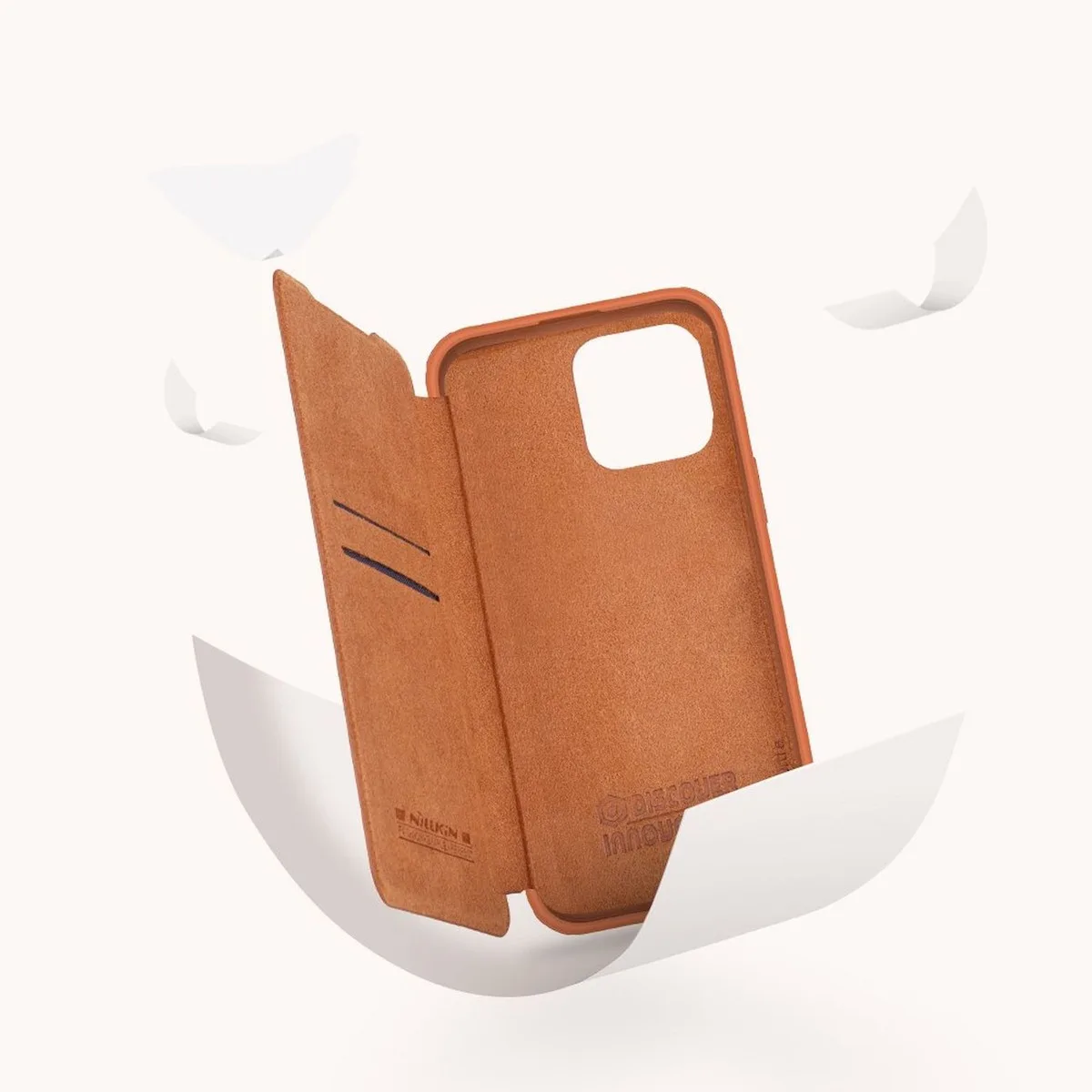 Nillkin Qin Pro Back Cover Δερμάτινη (iPhone 14 Pro Max) - Καφέ – εικόνα 3