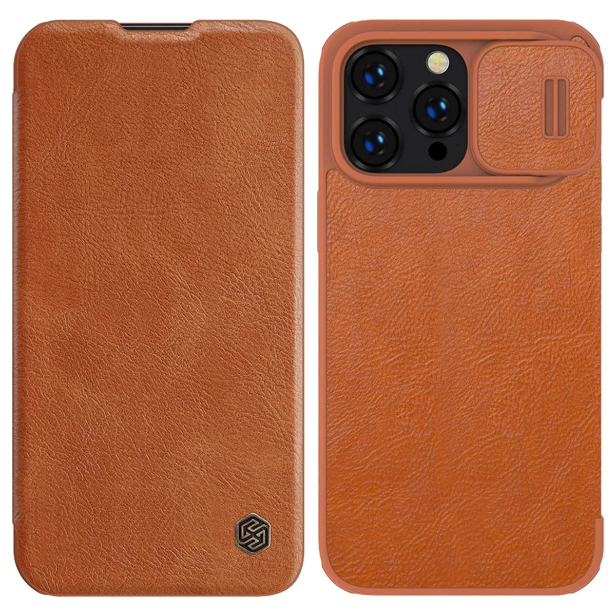 Nillkin Qin Pro Back Cover Δερμάτινη (iPhone 14 Pro Max) - Καφέ