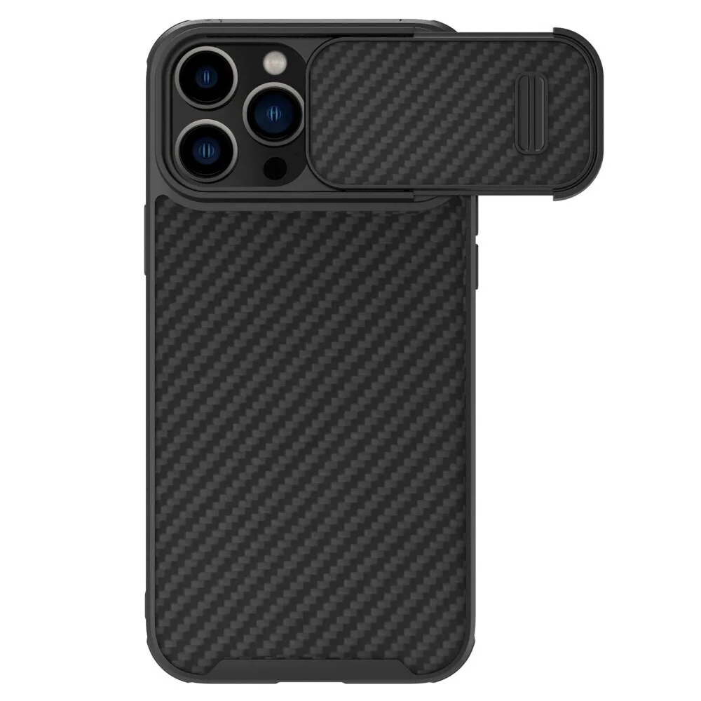 Nillkin Camshield Carbon Fiber Back Cover Σιλικόνης (iPhone 14 Pro) - Μαύρο