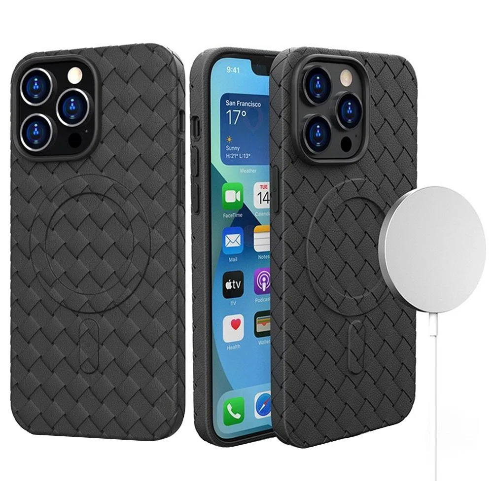 Woven Back Cover (iPhone 15 Pro Max) - Μαύρο – εικόνα 4