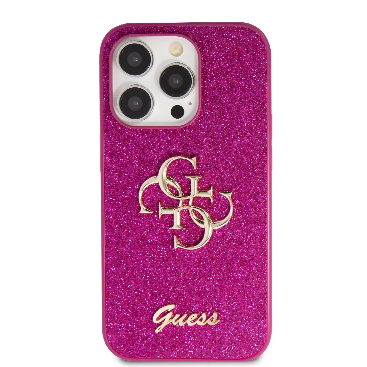 Guess Fixed Glitter 4G Logo Silicone Case Apple iPhone 15 Pro Max Purple – εικόνα 4