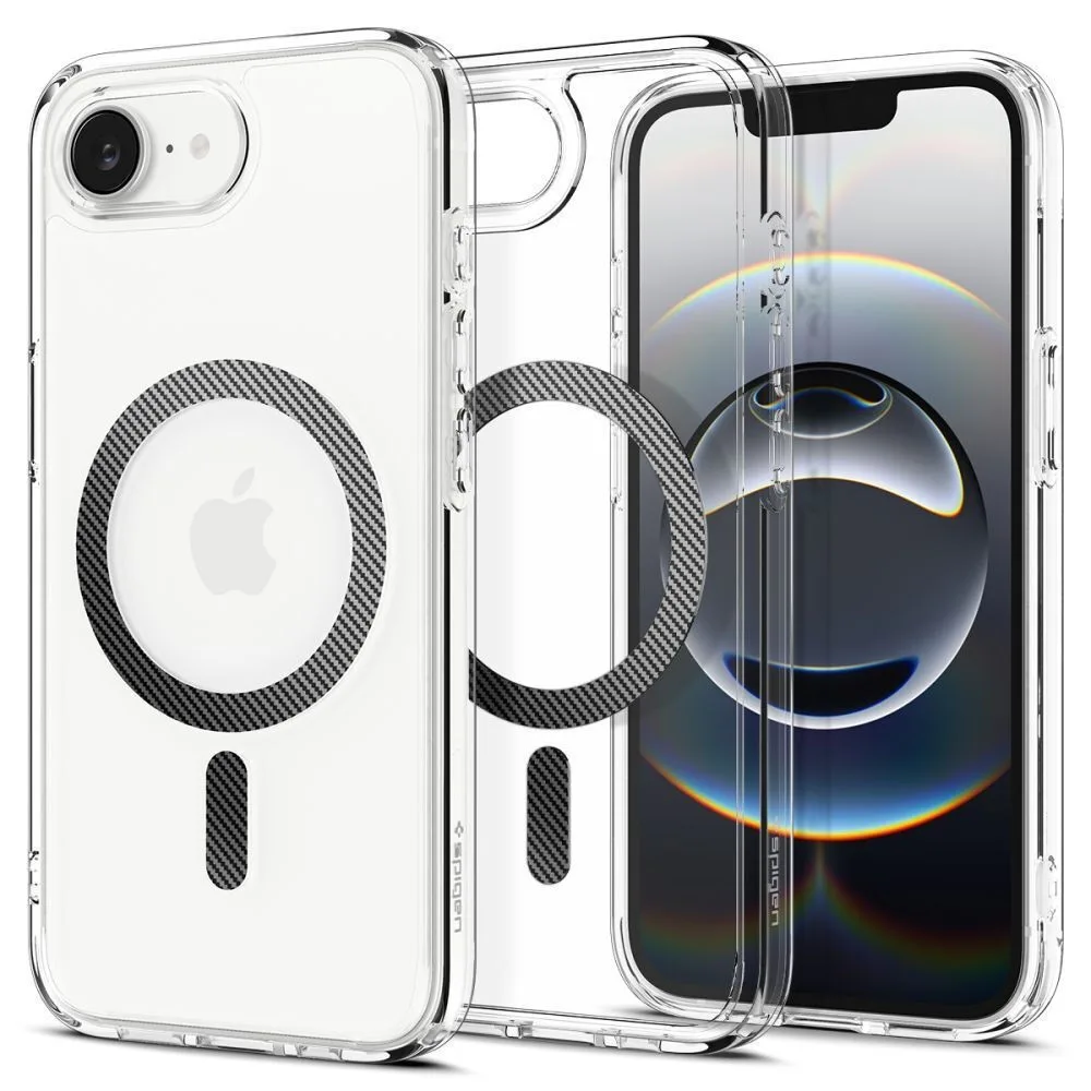 Spigen Ultra Hybrid (MagFit) iPhone 16e Case – Clear / Carbon Fiber