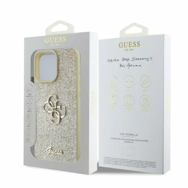 Guess Fixed Glitter 4G Logo Case για iPhone 16 Pro Max - Χρυσό – εικόνα 2