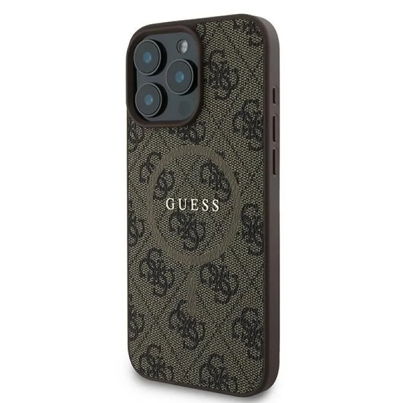 Guess 4G Logo MagSafe Ring Θήκη από δερματίνη για Apple iPhone 16 Pro - Καφέ – εικόνα 3