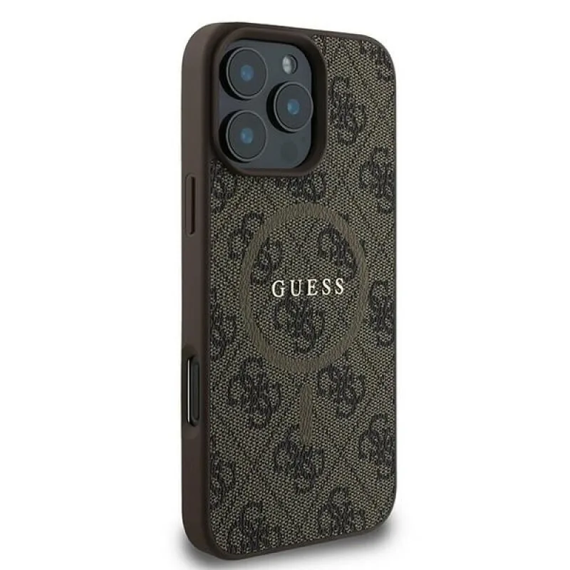 Guess 4G Logo MagSafe Ring Θήκη από δερματίνη για Apple iPhone 16 Pro - Καφέ – εικόνα 2