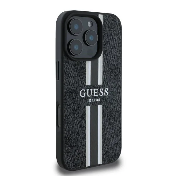 Guess 4g Printed Stripes Back Cover Πλαστικό για iPhone 16 Pro - Μαύρο – εικόνα 4