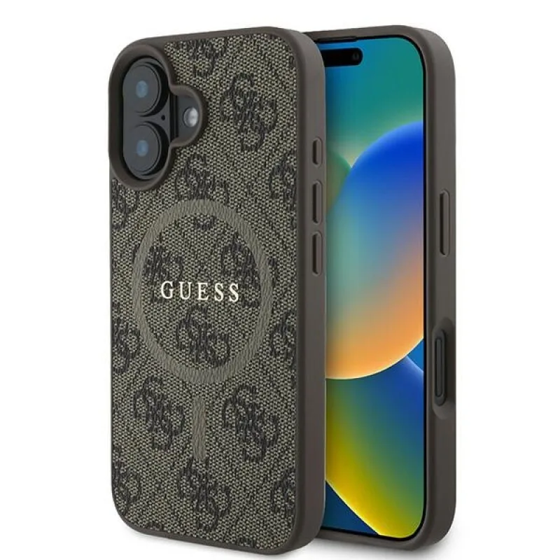 Guess Back Cover Δερμάτινο για iPhone 16 Plus - Καφέ