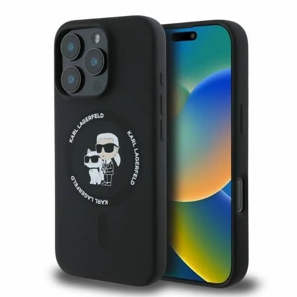 Karl Lagerfeld Kc Heads Ring Back Cover Πλαστικό / Σιλικόνης για iPhone 16 Pro Max - Μαύρο