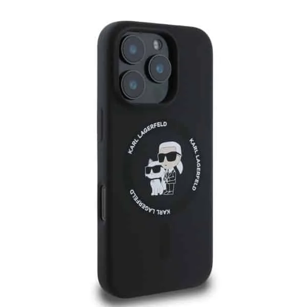 Karl Lagerfeld Kc Heads Ring Back Cover Πλαστικό / Σιλικόνης για iPhone 16 Pro Max - Μαύρο – εικόνα 2