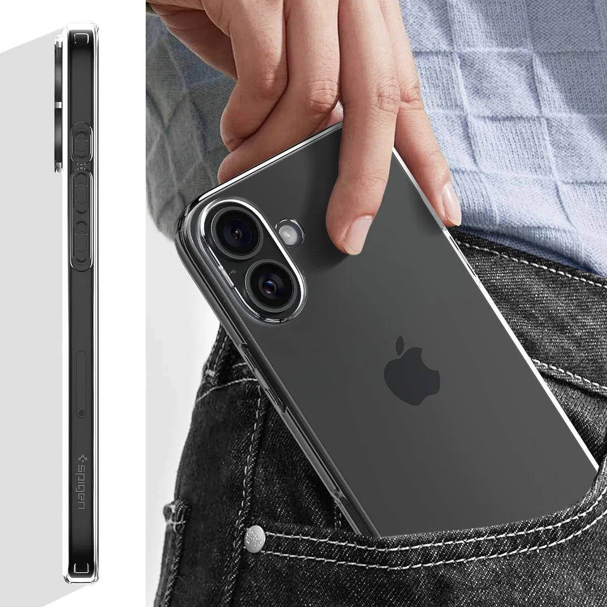 Spigen Liquid Crystal Back Cover Σιλικόνης για iPhone 16 - Crystal Clear – εικόνα 3
