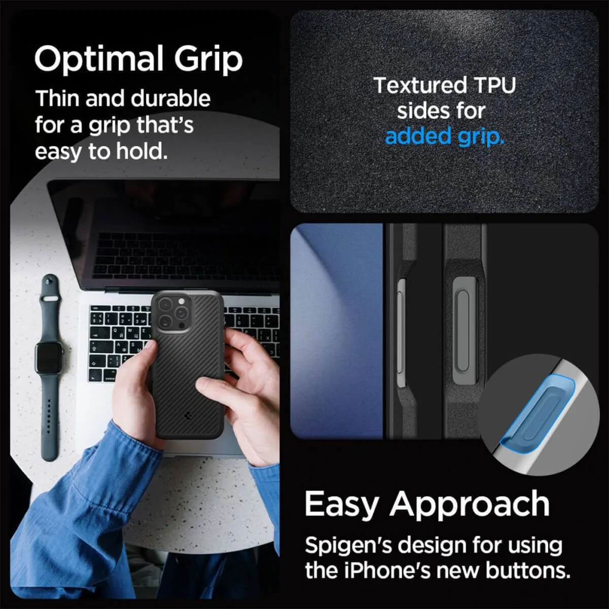 Spigen Core Armor Back Cover Σιλικόνης για iPhone 16 Pro - Μαύρο – εικόνα 3