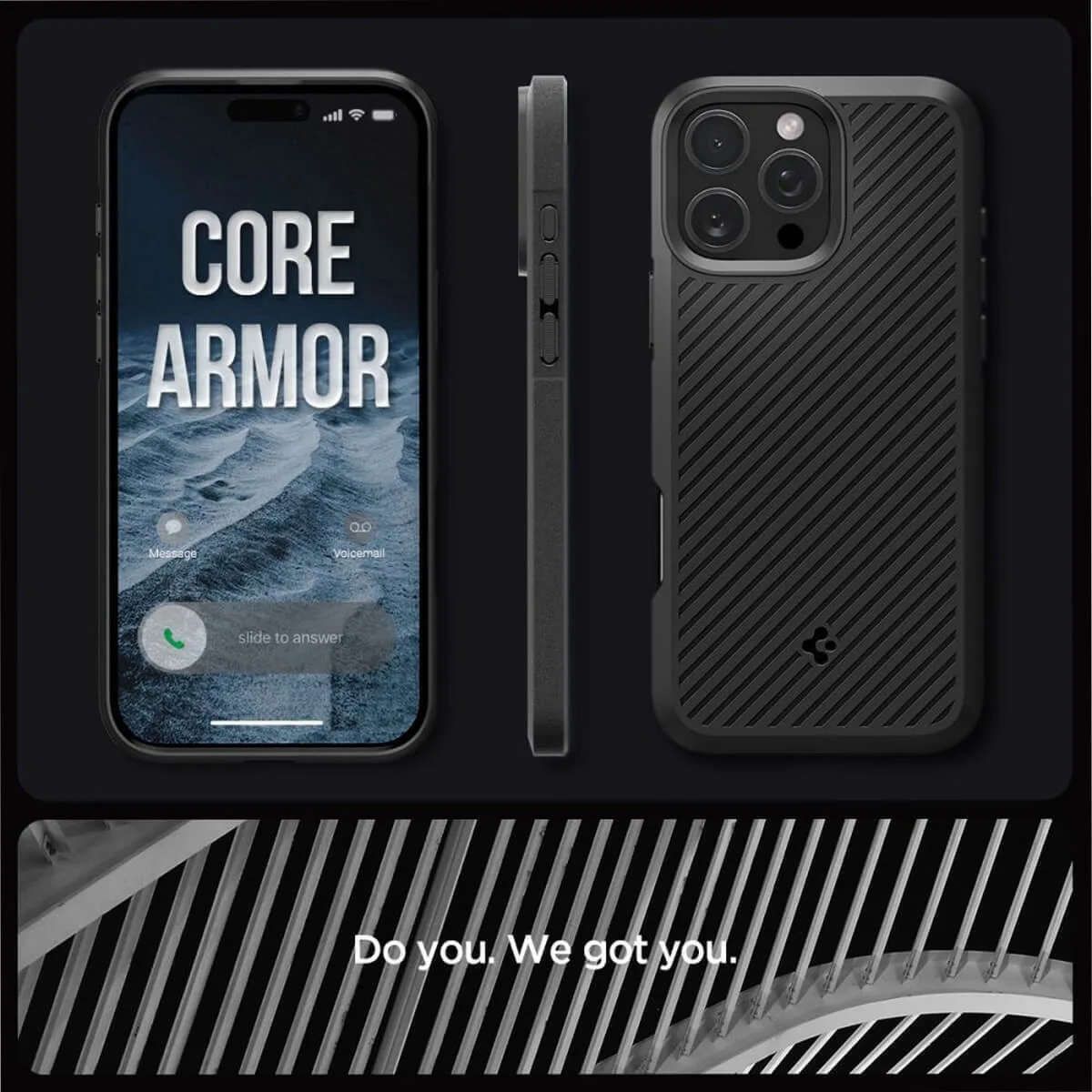 Spigen Core Armor Back Cover Σιλικόνης για iPhone 16 Pro - Μαύρο – εικόνα 5