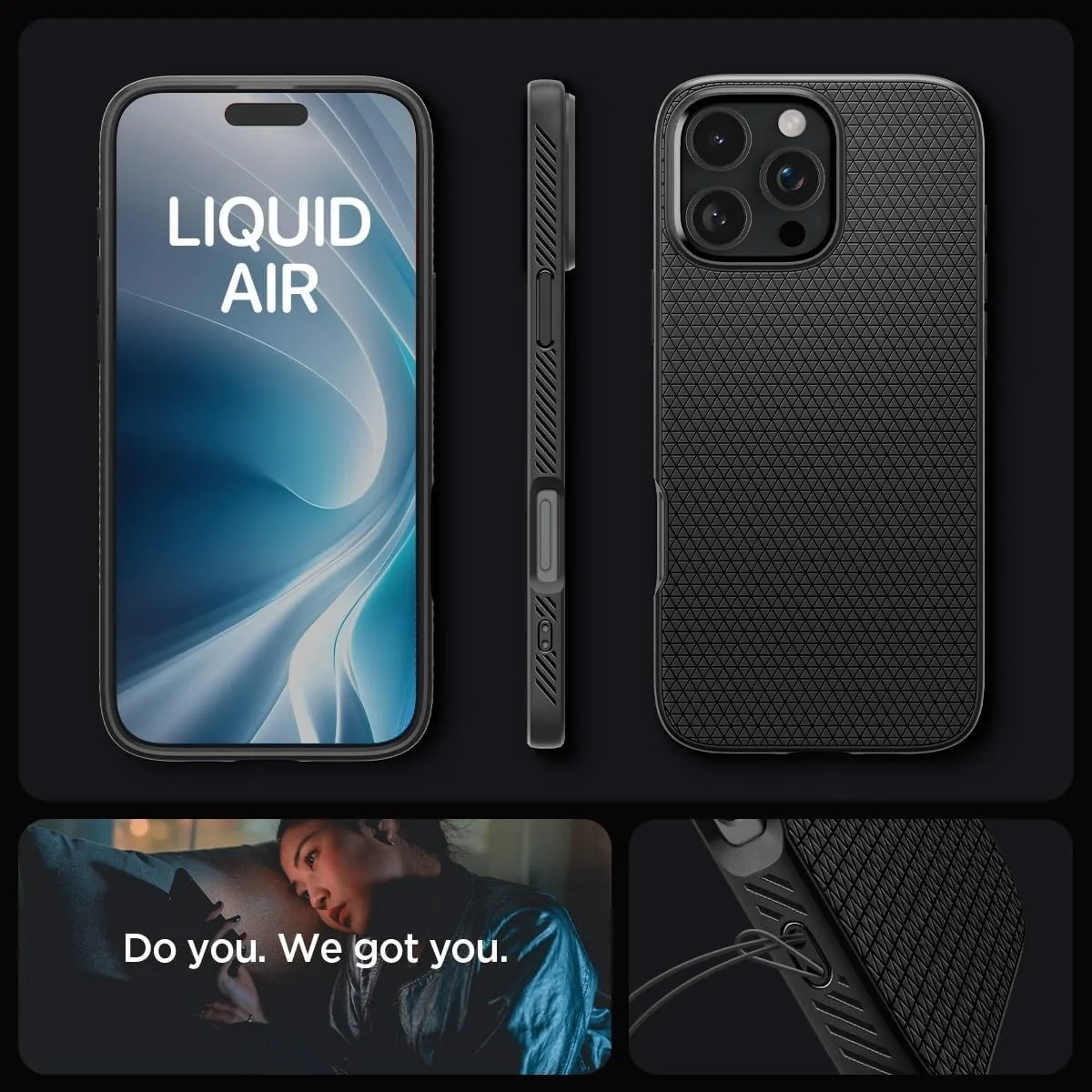 Θήκη Spigen Liquid Air Back Cover Σιλικόνης για iPhone 16 Pro - Matte Black – εικόνα 3