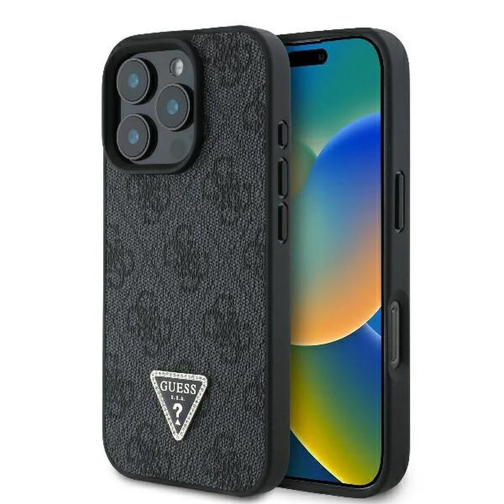 Guess 4g Triangle Strass Magsafe Back Cover για iPhone 16 Pro - Μαύρο
