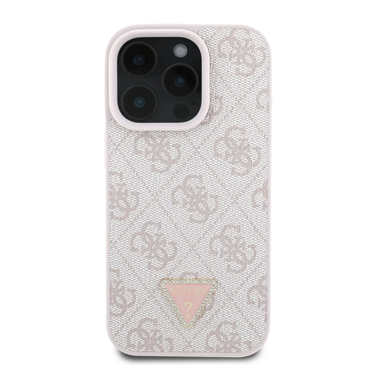 Guess 4g Triangle Strass Magsafe Back Cover για iPhone 16 Pro - Ροζ – εικόνα 5
