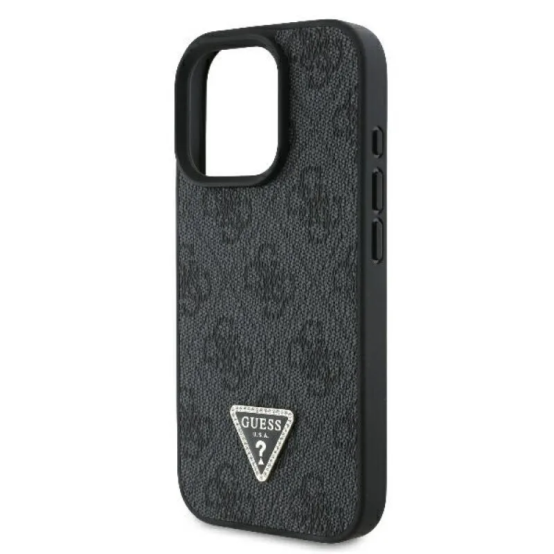 Guess Metal Logo Strass Crossbody Back Cover με Λουράκι για iPhone 16 Pro - Μαύρο – εικόνα 3
