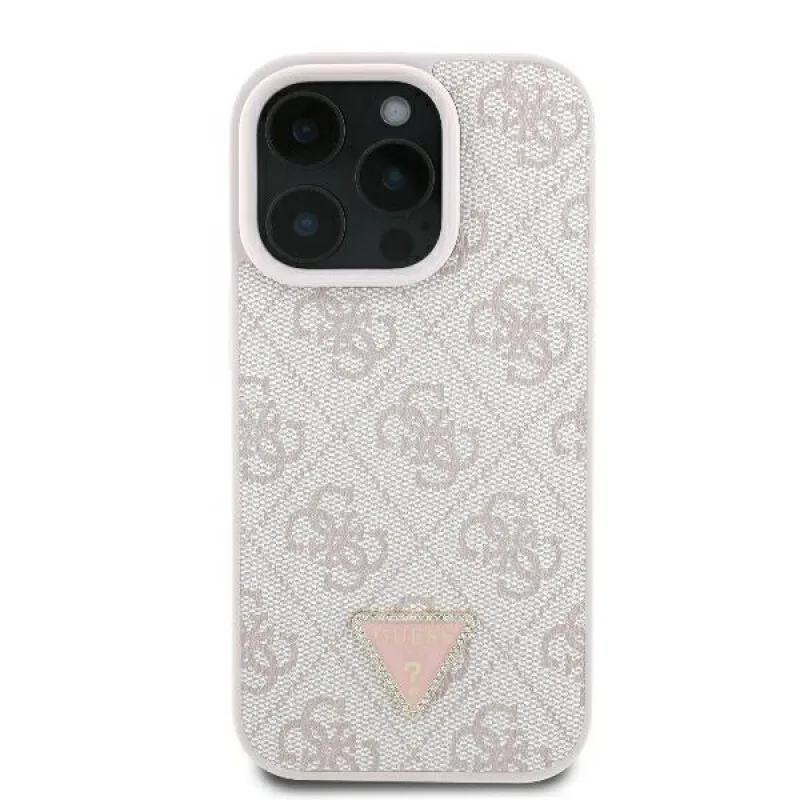 Guess Back Cover Δερμάτινο με Λουράκι για iPhone 16 Pro - Ροζ – εικόνα 4