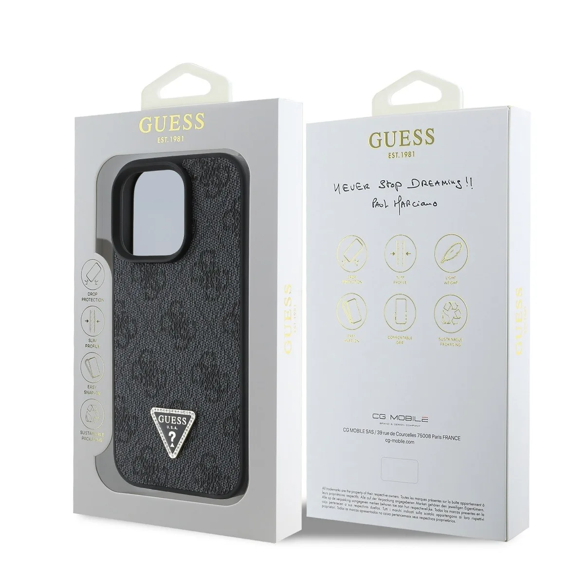 Guess 4g Triangle Strass Magsafe Back Cover για iPhone 16 Pro Max - Μαύρο – εικόνα 5