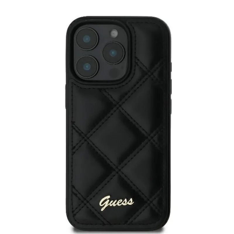 Guess Quilted Metal Logo Back Cover για iPhone 16 Pro Max - Μαύρο – εικόνα 4