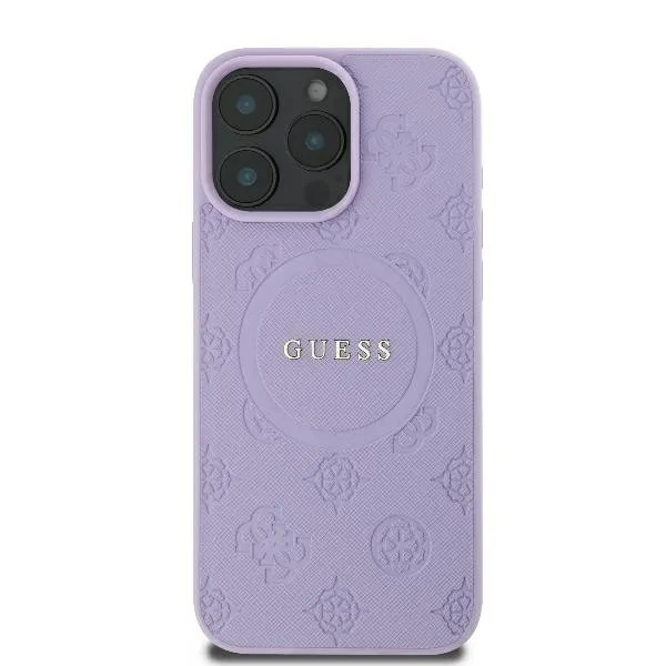 Guess Saffiano Peony Classic Logo Magsafe Back Cover για iPhone 16 Pro Max - Μωβ – εικόνα 4