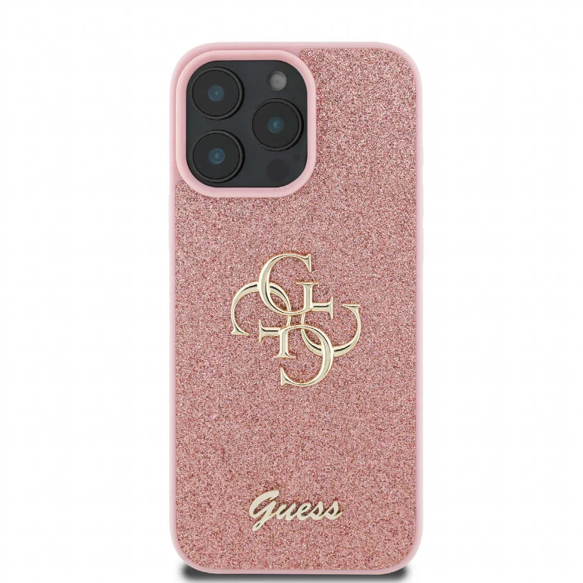 Guess Fixed Glitter Big 4G Logo Case Θήκη προστασίας από σιλικόνη – iPhone 16 Pro Ροζ – GUHCP16LHG4SGP – εικόνα 4