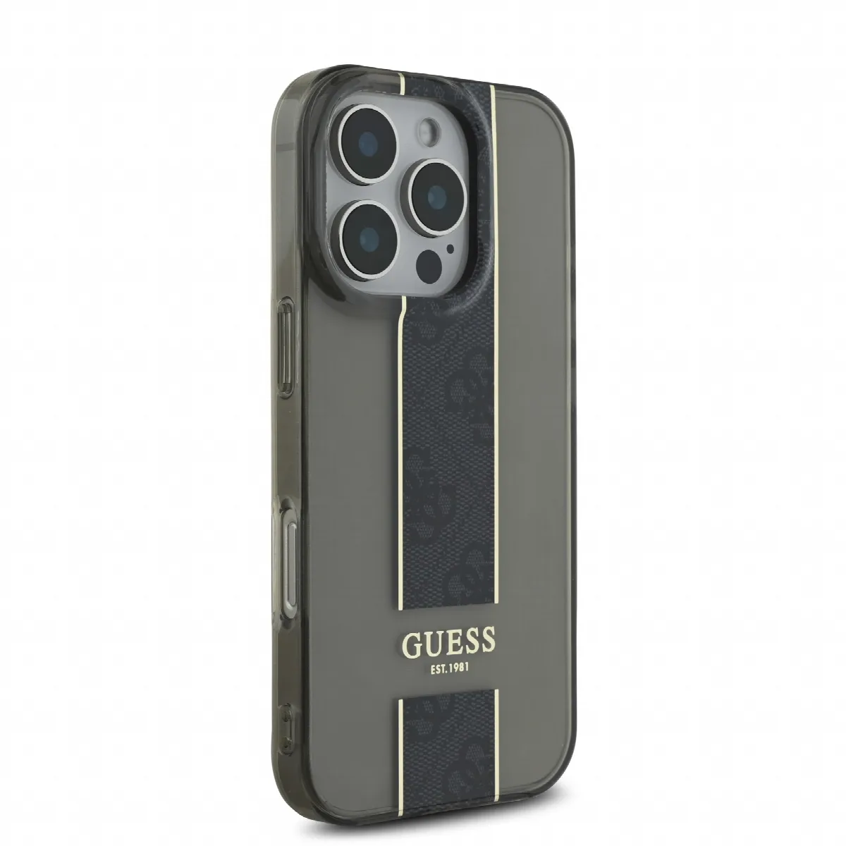 Guess Translucent IML 4G Middlestripe Case Θήκη προστασίας από σιλικόνη – iPhone 16 Pro Μαύρο – GUHCP16LHS4PPK – εικόνα 2