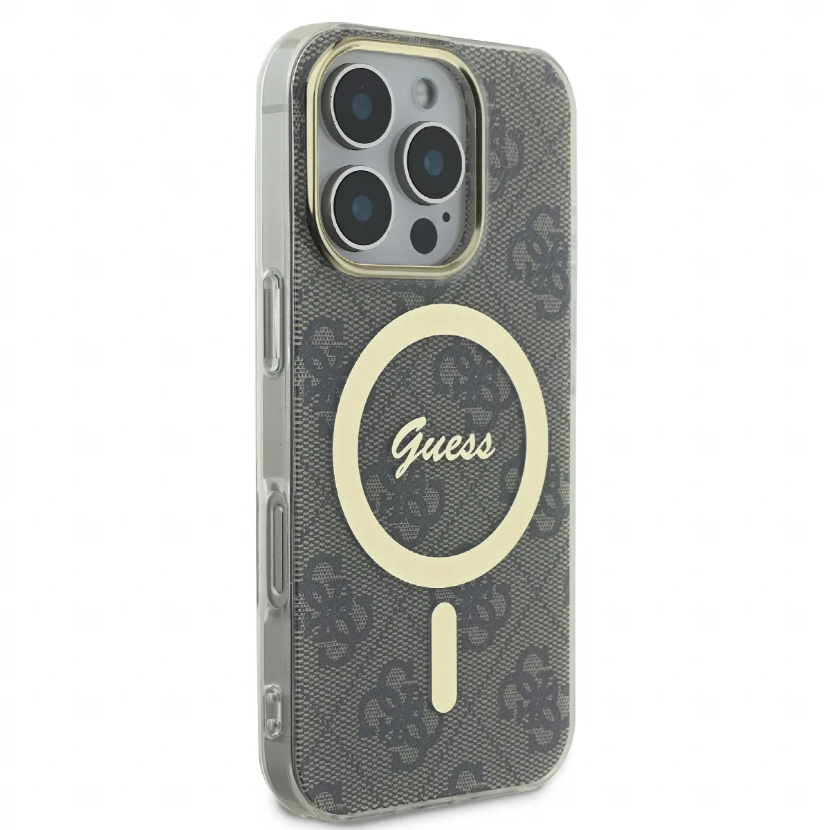 Guess Magsafe “4G Logο” Hard Case Ημιδιάφανη Θήκη προστασίας από σκληρό πλαστικό – iPhone 16 Pro Διάφανο/Καφέ – GUHMP16LH4STW – εικόνα 4