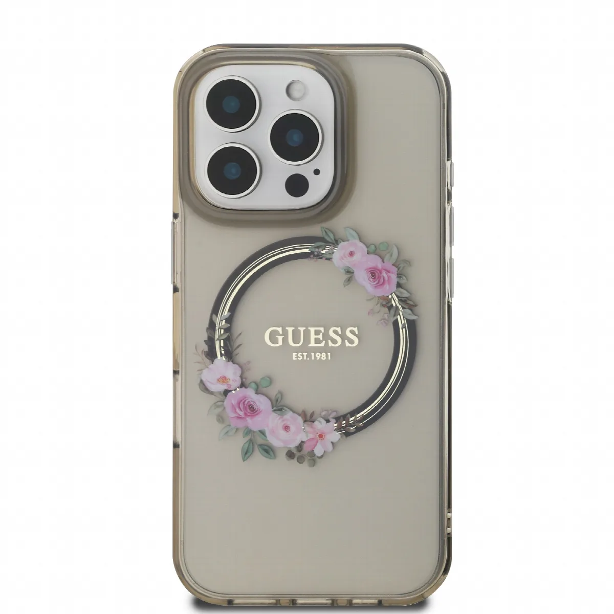 Guess Magsafe “Flower Wreath” Hard Case Θήκη προστασίας από σκληρό πλαστικό – iPhone 16 Pro Μαύρο – GUHMP16LHFWFCK – εικόνα 4