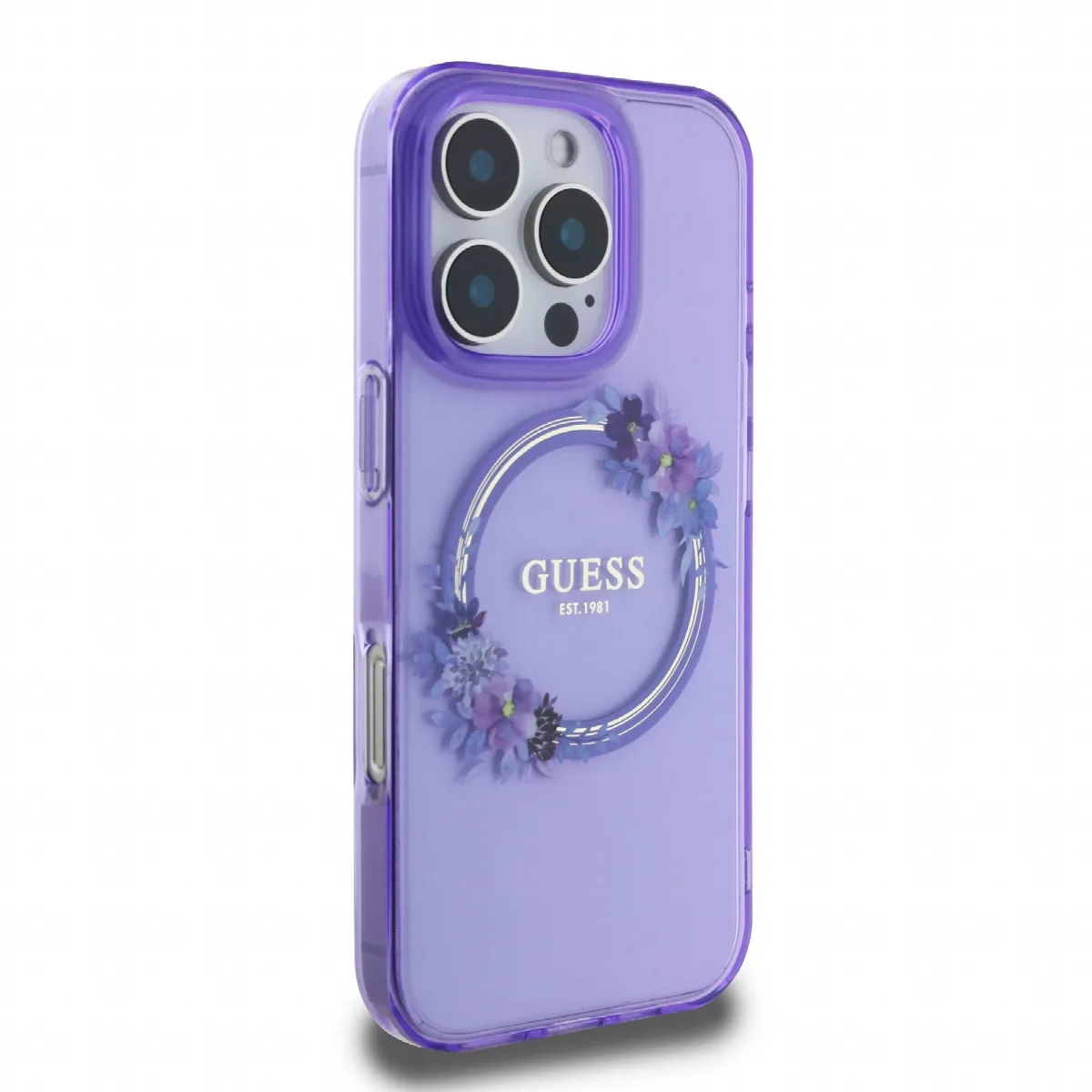 Guess Magsafe “Flower Wreath” Hard Case Θήκη προστασίας από σκληρό πλαστικό – iPhone 16 Pro Μωβ – GUHMP16LHFWFCU – εικόνα 2