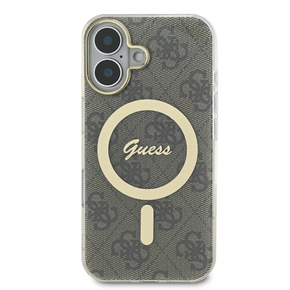 Guess Magsafe “4G Logο” Hard Case Ημιδιάφανη Θήκη προστασίας από σκληρό πλαστικό – iPhone 16 Διάφανο/Καφέ – GUHMP16SH4STW – εικόνα 4
