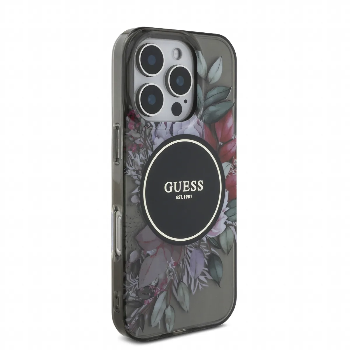 Guess Magsafe “Flowers with Pearl Strap” Hard Case Θήκη προστασίας από σκληρό πλαστικό – iPhone 16 Pro Μαύρο – GUHMP16LHFWBRCESK – εικόνα 2