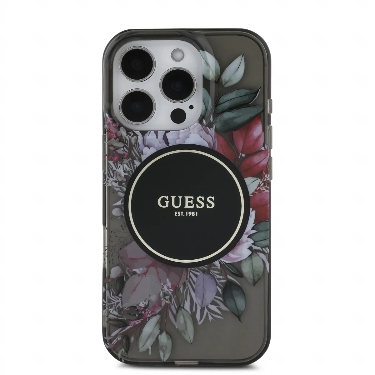 Guess Magsafe “Flowers with Pearl Strap” Hard Case Θήκη προστασίας από σκληρό πλαστικό – iPhone 16 Pro Μαύρο – GUHMP16LHFWBRCESK – εικόνα 4