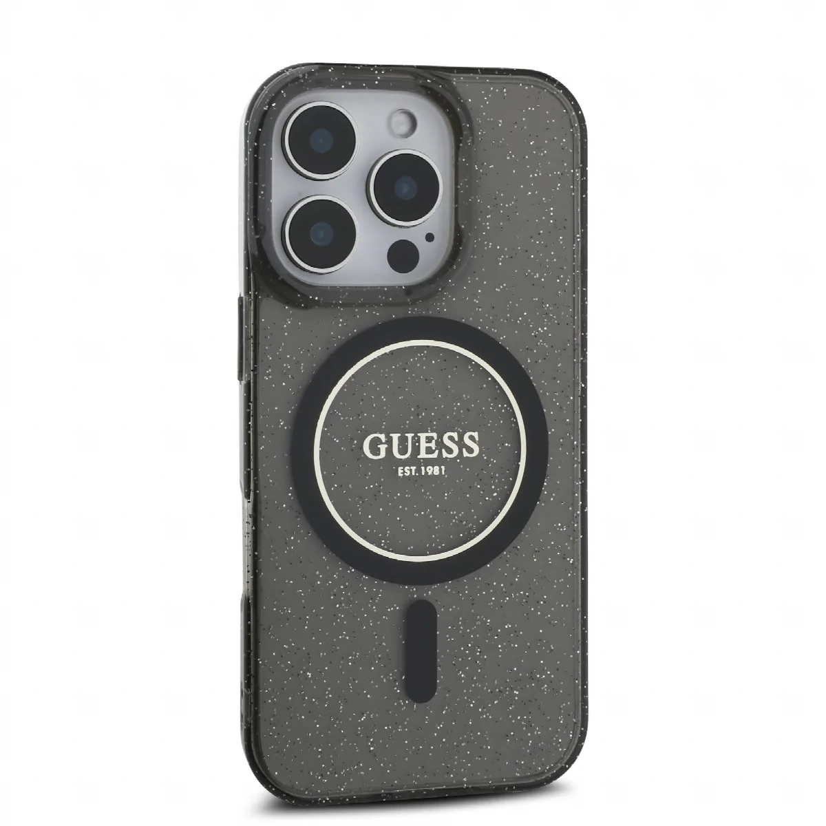 Guess Magsafe “Glitter with Pearl Strap” Hard Case Θήκη προστασίας από σκληρό πλαστικό – iPhone 16 Pro Μαύρο – GUHMP16LHGCRELSK – εικόνα 2