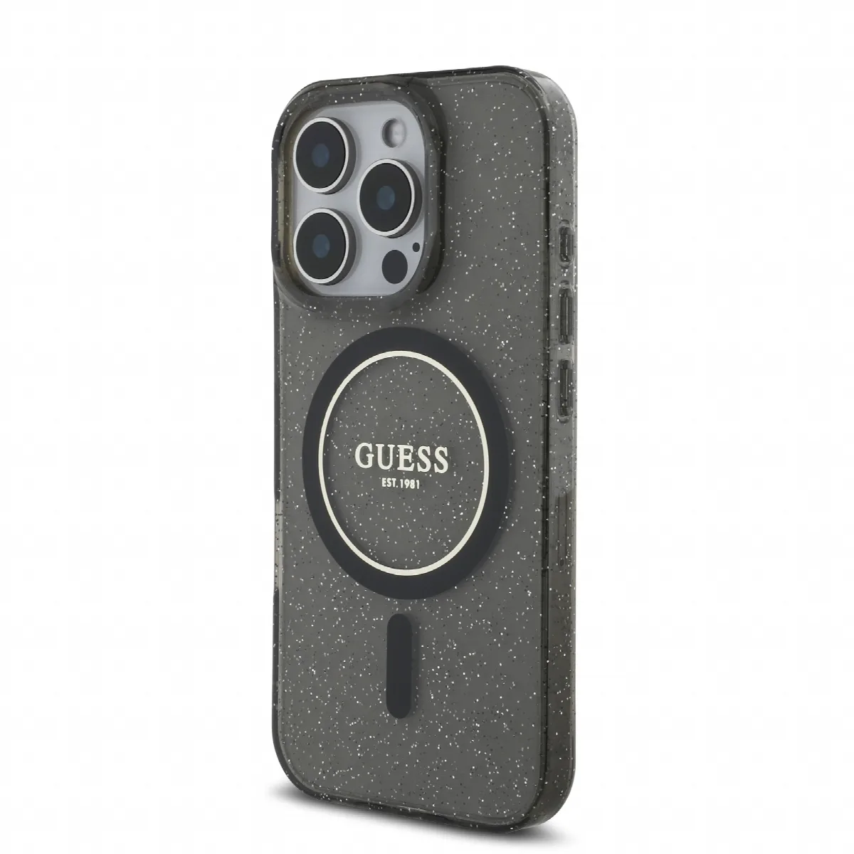 Guess Magsafe “Glitter with Pearl Strap” Hard Case Θήκη προστασίας από σκληρό πλαστικό – iPhone 16 Pro Μαύρο – GUHMP16LHGCRELSK – εικόνα 4