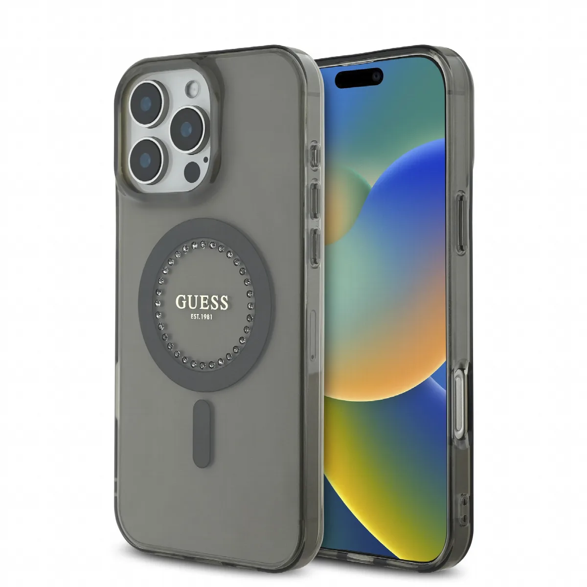 Guess Magsafe “Rhinestones” Hard Case Θήκη προστασίας από σκληρό πλαστικό – iPhone 16 Pro Μαύρο – GUHMP16LPFTDTEK